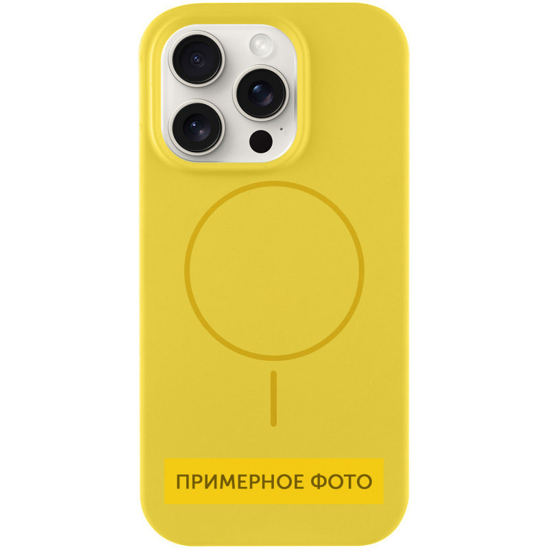 Чохол Silicone Case Full Protective (AA) NO LOGO with MagSafe для Apple iPhone 16 (6.1") Жовтий / Yellow