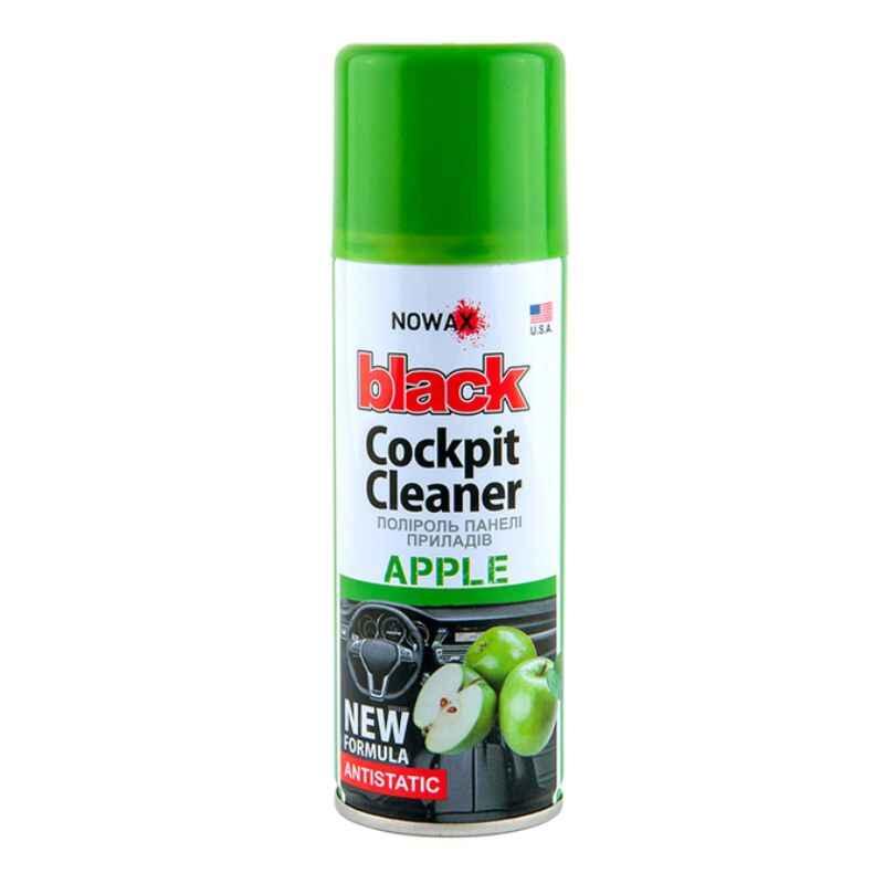 Поліроль для торпеди авто Nowax Black Cockpit Cleaner Apple 200 мл (NX00208)
