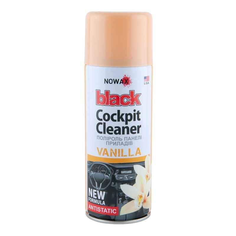 Поліроль для салону автомобіля Nowax Black Cockpit Cleaner Vanilla 450 мл для пластику (NX00451)