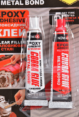 Двокомпонентний епоксидний клей універсальний Metal Bond NOWAX Cobra Glue (20 г), фото 3