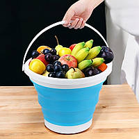 Ведро складное силиконовое 5л (Туристическое походное ведро для воды)