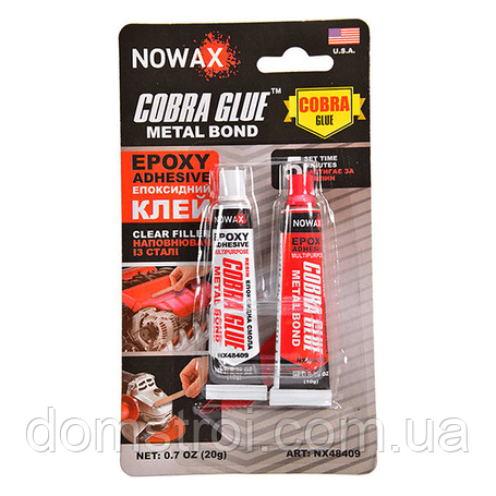 Двокомпонентний епоксидний клей універсальний Metal Bond NOWAX Cobra Glue (20 г), фото 1