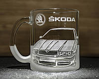 Чашка для чая и кофе с гравировкой фото автомобиля Skoda Octavia Шкода Октавия - подарок водителю