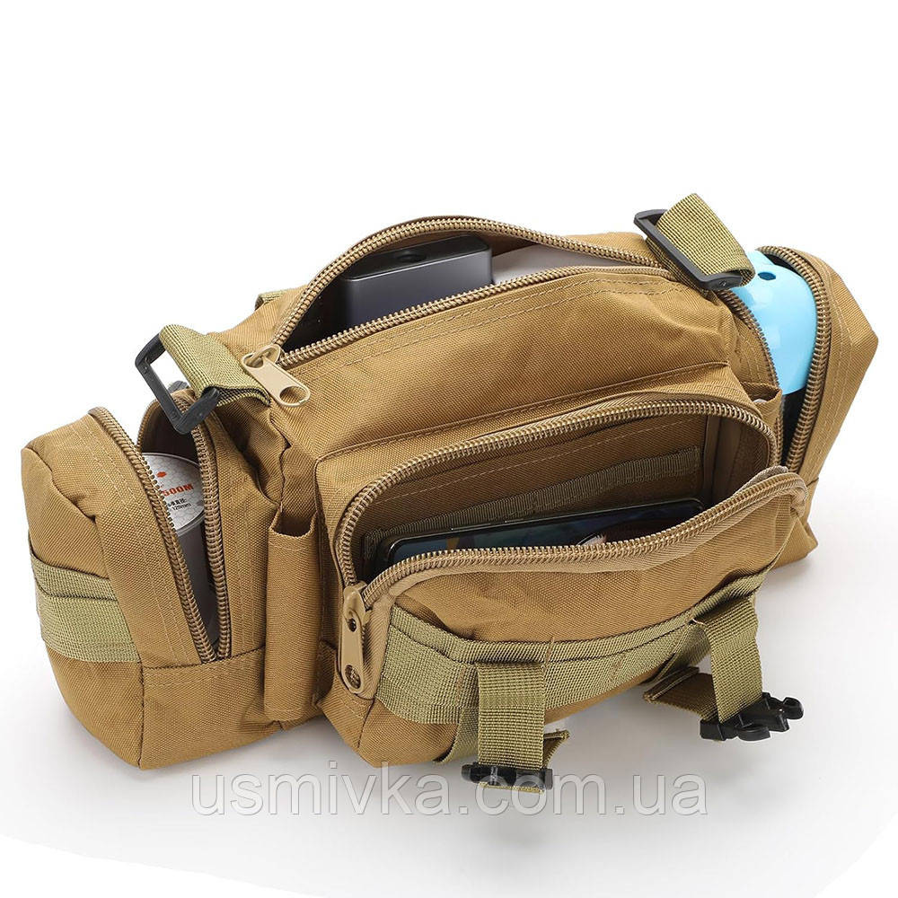 Тактична сумка поясна Minik-478 армійська хакі сумка на плече водонепроникна 7L тактичні сумки Minik, фото 1