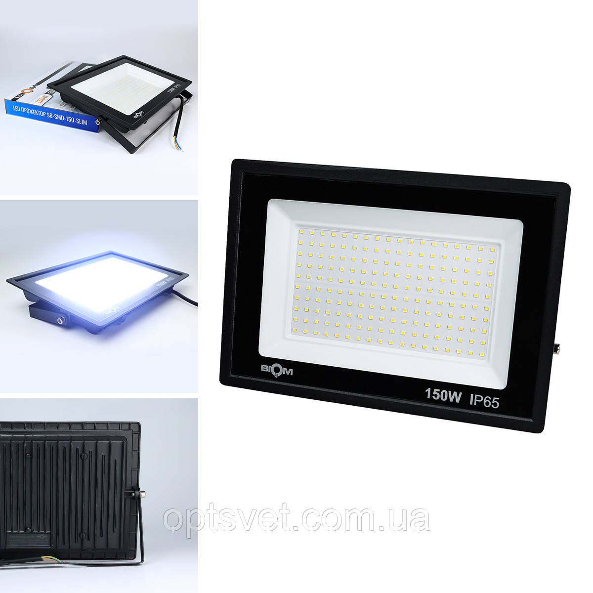 Світлодіодний прожектор BIOM 150W S6-SMD-100-Slim 6200 К 220 V IP65