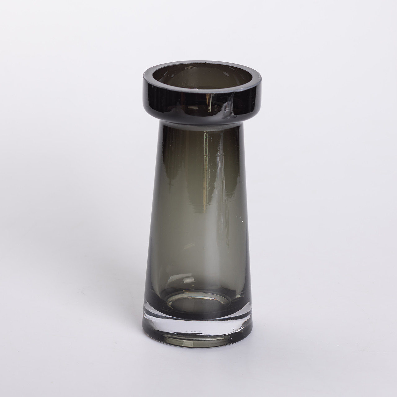 Ваза циліндр для квітів 20 см скляна прозора ваза 500 мл Чорна скляна ваза 500 мл, фото 1