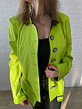 Салатовий класичний двобортний піджак жіночий casual під пояс 38 (є розміри 38-46), фото 3