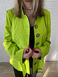 Салатовий класичний двобортний піджак жіночий casual під пояс 38 (є розміри 38-46), фото 4