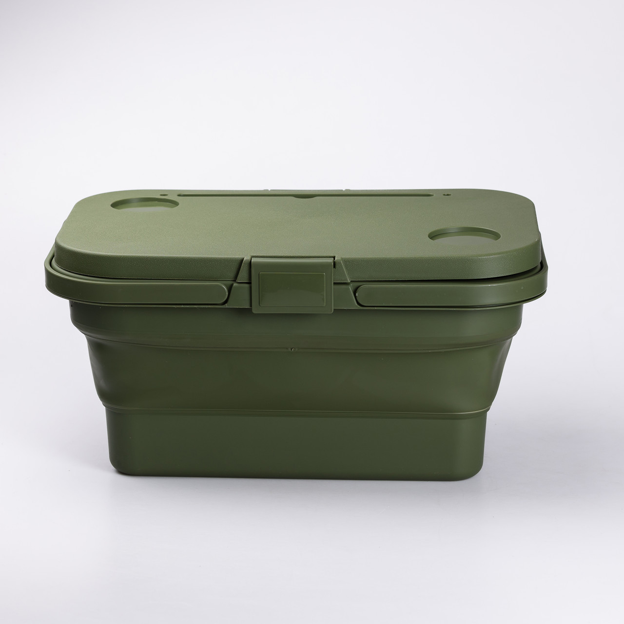 Складний кошик для пікніка з кришкою-столиком 44.8х26х14 см Зелений, фото 1