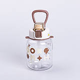 Пляшка для води дитяча 650 мл на ремінці пляшечка з трубочкою для дитини для спорту і школи Water bottle, фото 2