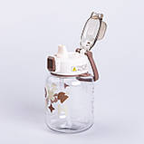 Пляшка для води дитяча 650 мл на ремінці пляшечка з трубочкою для дитини для спорту і школи Water bottle, фото 3