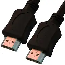Шнур HDMI (штекер — штекер), Vers-1.4, Ø 6 мм, 0.5 м, чорний