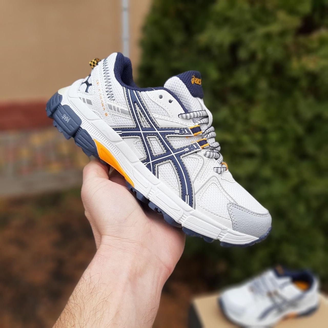 Жіночі кросівки Asics Gel Kahana 8 White Blue Orange Білі Взуття Асикс Гель Кахана 8 комбіновані матеріали демісезон