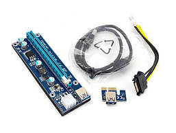 Riser Райзер Ver. 009S PCI-E 1x To 16x 6 Pin Led