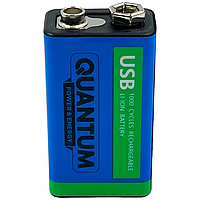 Акумулятор літій-іонний Quantum CR9V 600mAh (ЗП USB-Type-C) 1 шт.
