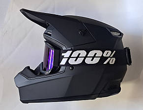 Кросовий мото шолом Fox Black darck Pit Bike+-рожечки 100% у комплекті