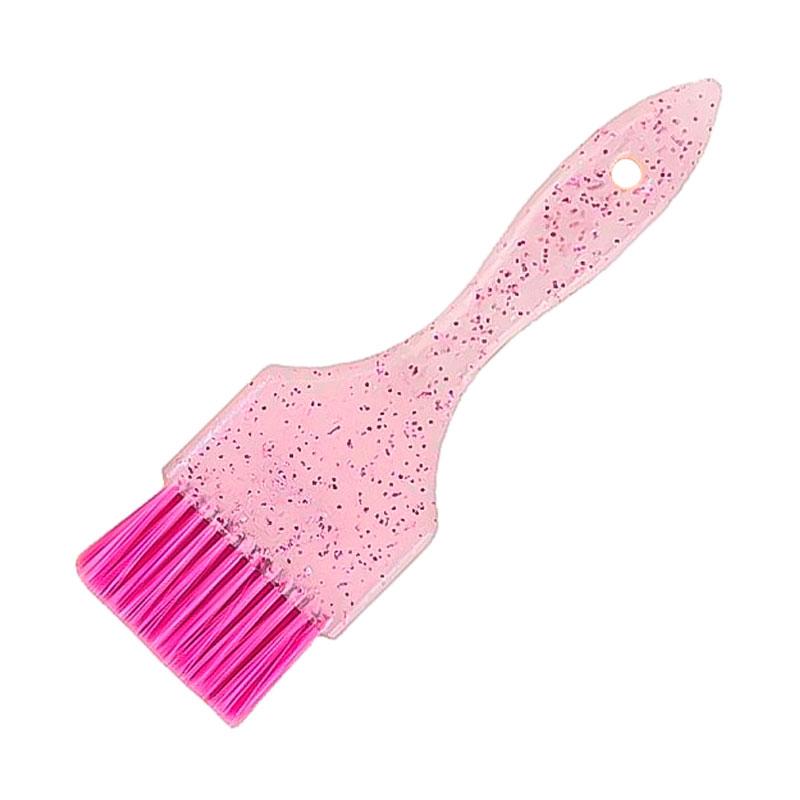 Щіточка пензлик для балаяжу, фарбування волосся широка 18,5х5,5см пластик/нейлон (рожева)