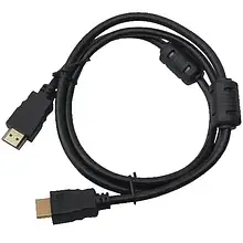 Шнур HDMI TCOM, штекер — штекер, Vers-1.4, Ø 6 мм, "позолочений", з фільтрами, 1 м, чорний