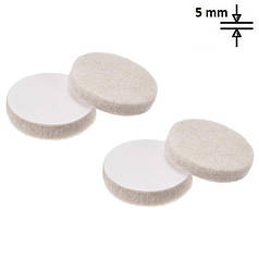 Накладки від подряпин для ніжок стільців, столів, диванів Круг Beige 40 мм, h = 5 мм (4 в 1)