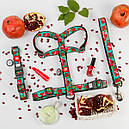 Шлея S 30-50 см анатомічна H-подібна WAUDOG Nylon з QR паспортом, Гранати для собак, фото 4