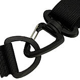 Чоловіча тактична сумка мала, через плече чорна з патч панеллю з вставкою, фото 7