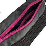 Чоловіча тактична сумка мала, через плече чорна з патч панеллю з вставкою, фото 4