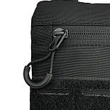 Чоловіча сумка через плече мала, тактична, чорна, з патч панеллю, матеріал Оксфорд, фото 8