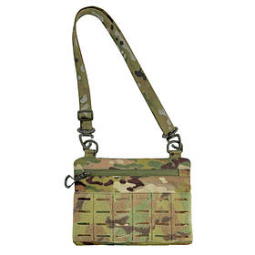 Сумка військова через плече мала, тактична, мультикам, з патч панеллю, матеріал Кордура
