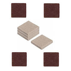 Фетрові накладки для захисту підлоги та меблів від подряпин Квадрат Coffee + Beige, D=20 мм h = 5 мм (Mix 8 шт.)