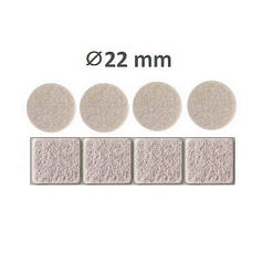 Наклейки накладки для захисту підлоги, меблів від подряпин Beige Круг + Квадрат, 22 мм (Mix 8 шт.)