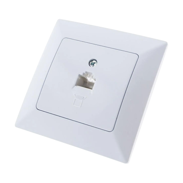 Комп'ютерна розетка Quantum BEATA (одинарна/RJ45) біла, розетка накладна, універсальна накладна розетка, фото 1