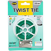 Шнур для підв'язки рослин №20М з різаком, котушка 20м блістер (200), Мотузка для підв'язування рослин