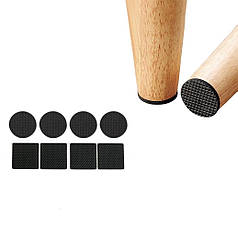 Гумові накладки для меблів, захист від подряпин Круг + Квадрат 22 мм, h = 4 мм (8 в 1)