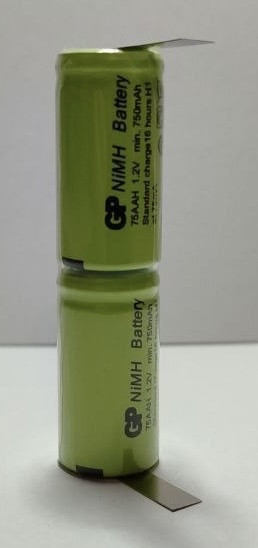 Акумулятор Gp 2* 2/3AA 2.4V 750 mAh на машинку для стриження волосся або бритву