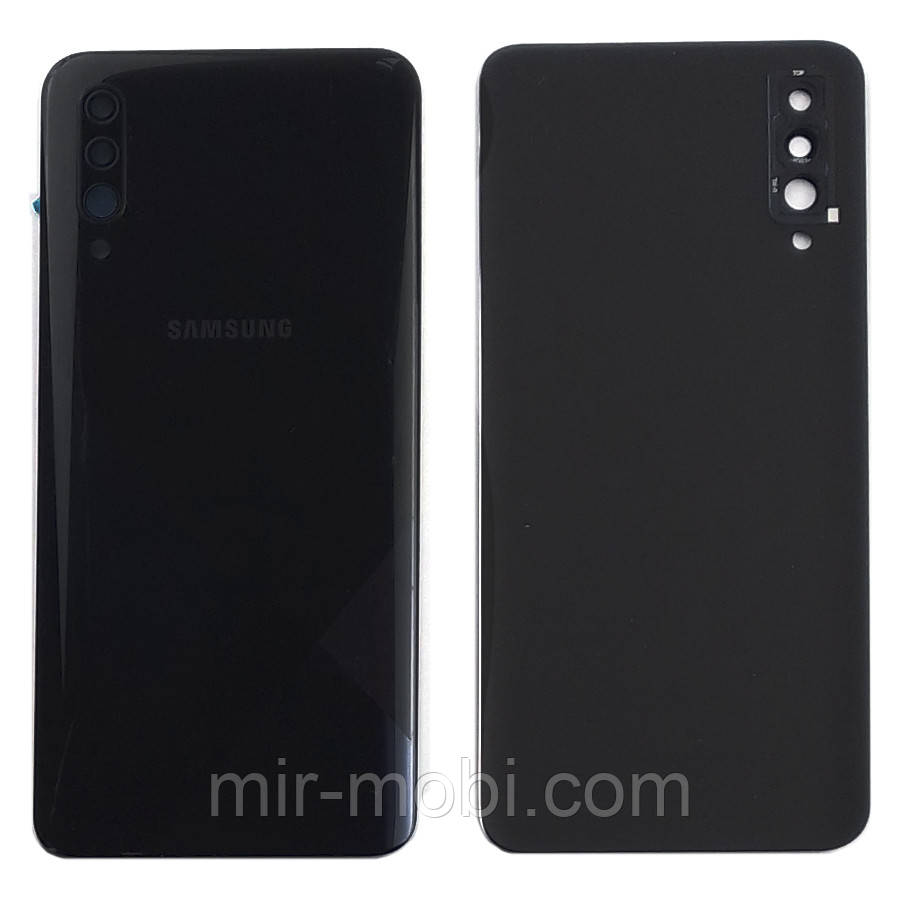 Задня кришка Samsung Galaxy A30s 2019 A307F (чорна оригінал Китай зі склом камери)
