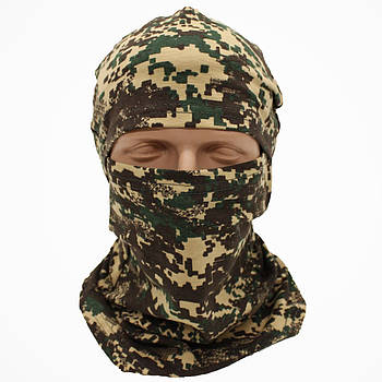 Балаклава трикотажна, Хижак-піксель / Тактичний підшоломник / Маска балаклава / Літня балаклава під шолом
