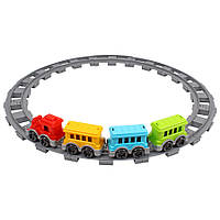 Іграшка Залізниця (поїзд, 3 вагони, рейки) ТехноК 0914