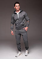 Спортивний костюм весна-осінь класний молодіжний, Чоловічий спортивний костюм сірий з капюшоном "Gold" трендовий зручний