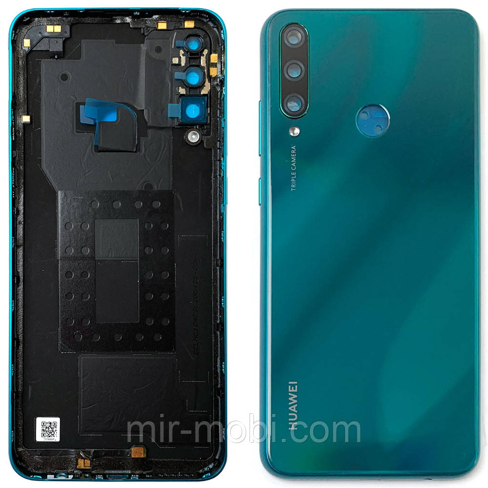 Задня кришка Huawei Y6P MED-LX9, MED-LX9N (зелена оригінал Китай зі склом камери)