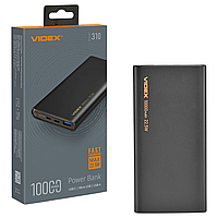 Портативний зарядний пристрій (УМБ) Power Bank Videx VPB-310 10000mAh (PD22,5W/QC3.0) чорний (28292)