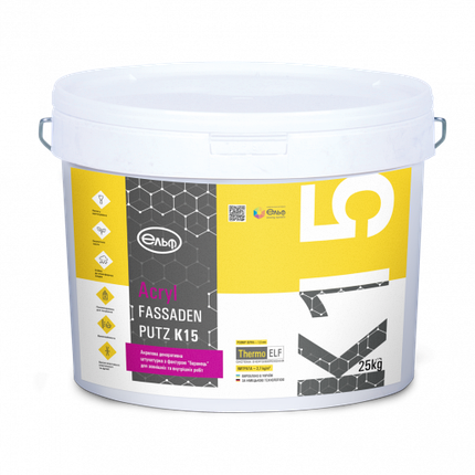 Декоративна штукатурка ELF Acryl-Fassadenputz K15 25 кг, фото 1