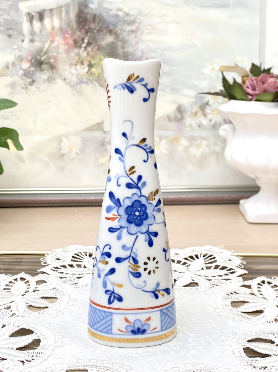 Вінтажна німецька порцелянова вазочка, кобальт, Volkstedt Rudolstadt Porzellan, Німеччина, фото 1