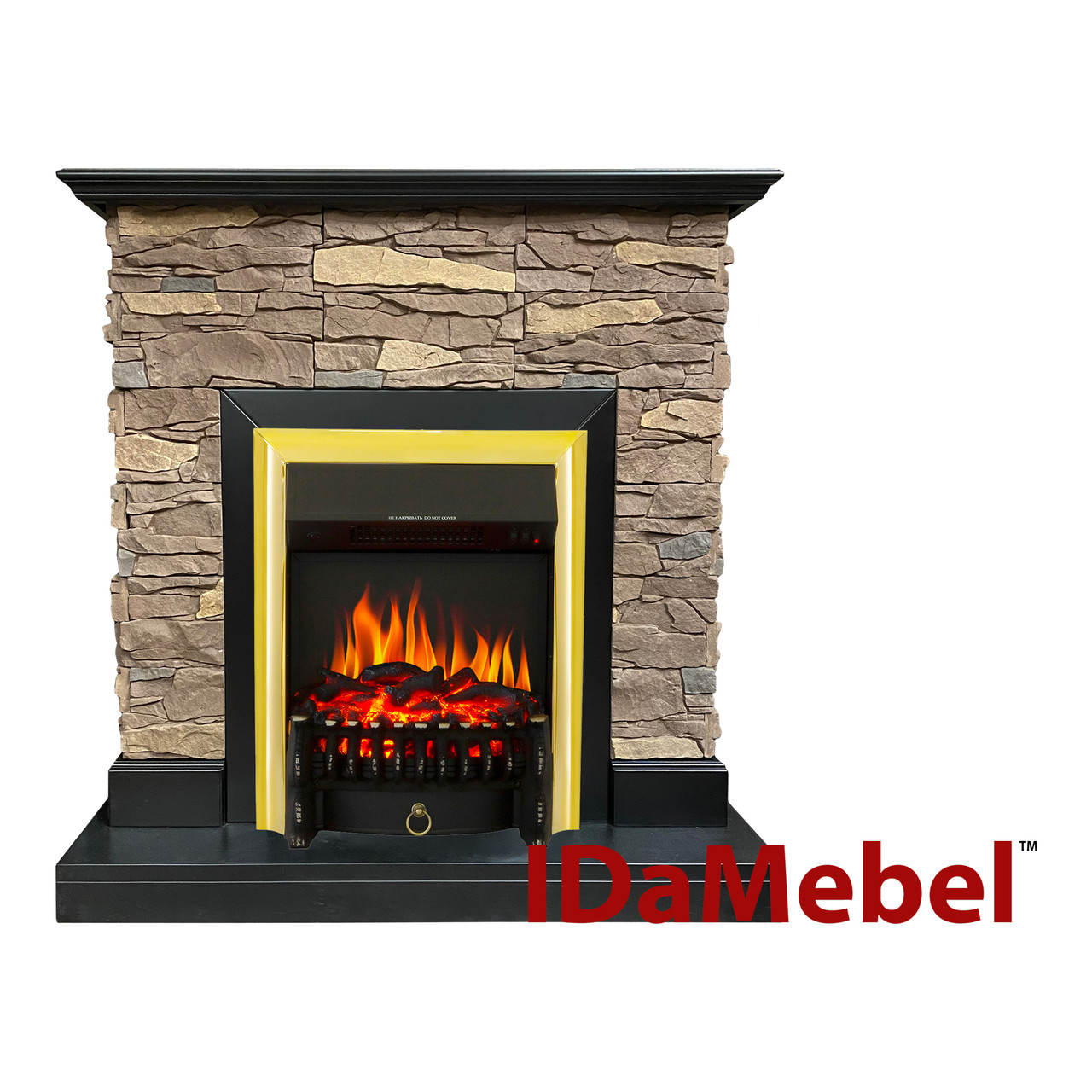 Камінокомплект IDaMebel Gemma Brown Fobos Brass