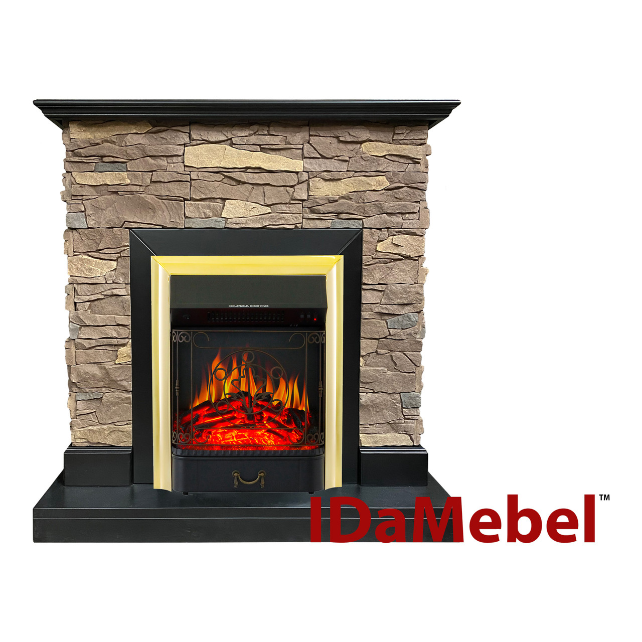 Камінокомплект IDaMebel Gemma Brown Majestic Brass
