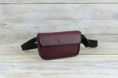 Шкіряна сумка Пазл №9 з натуральної шкіри колір Бордо