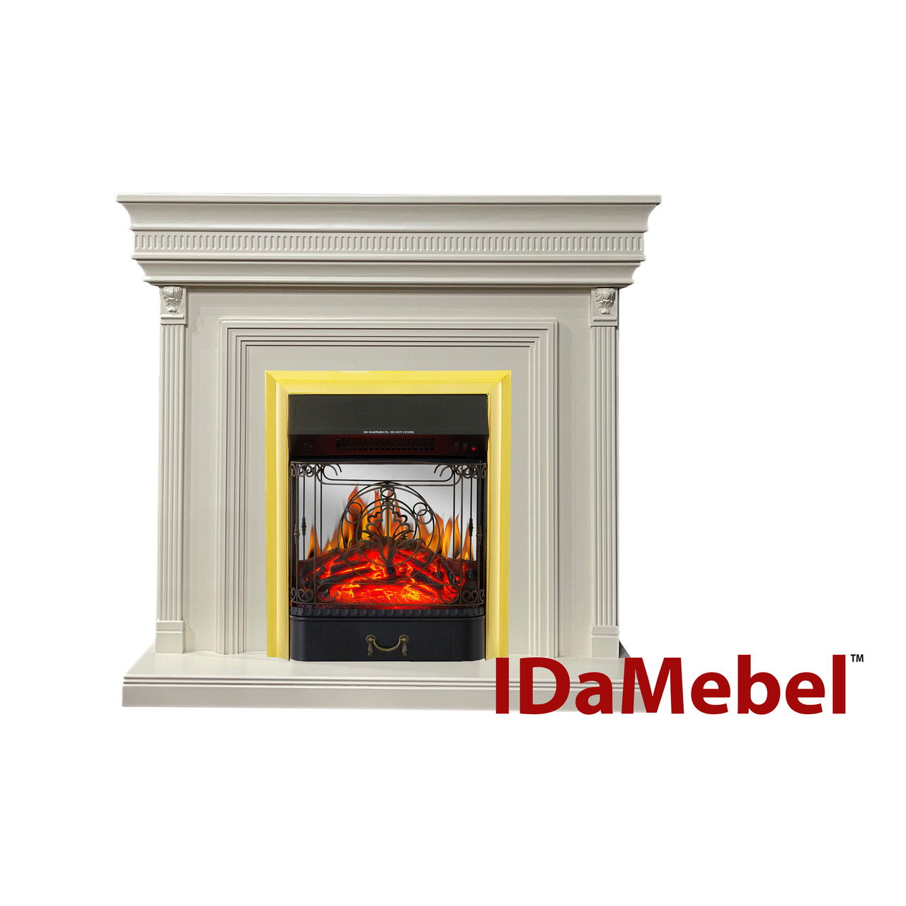 Камінокомплект IDaMebel Beethoven білий Majestic Brass