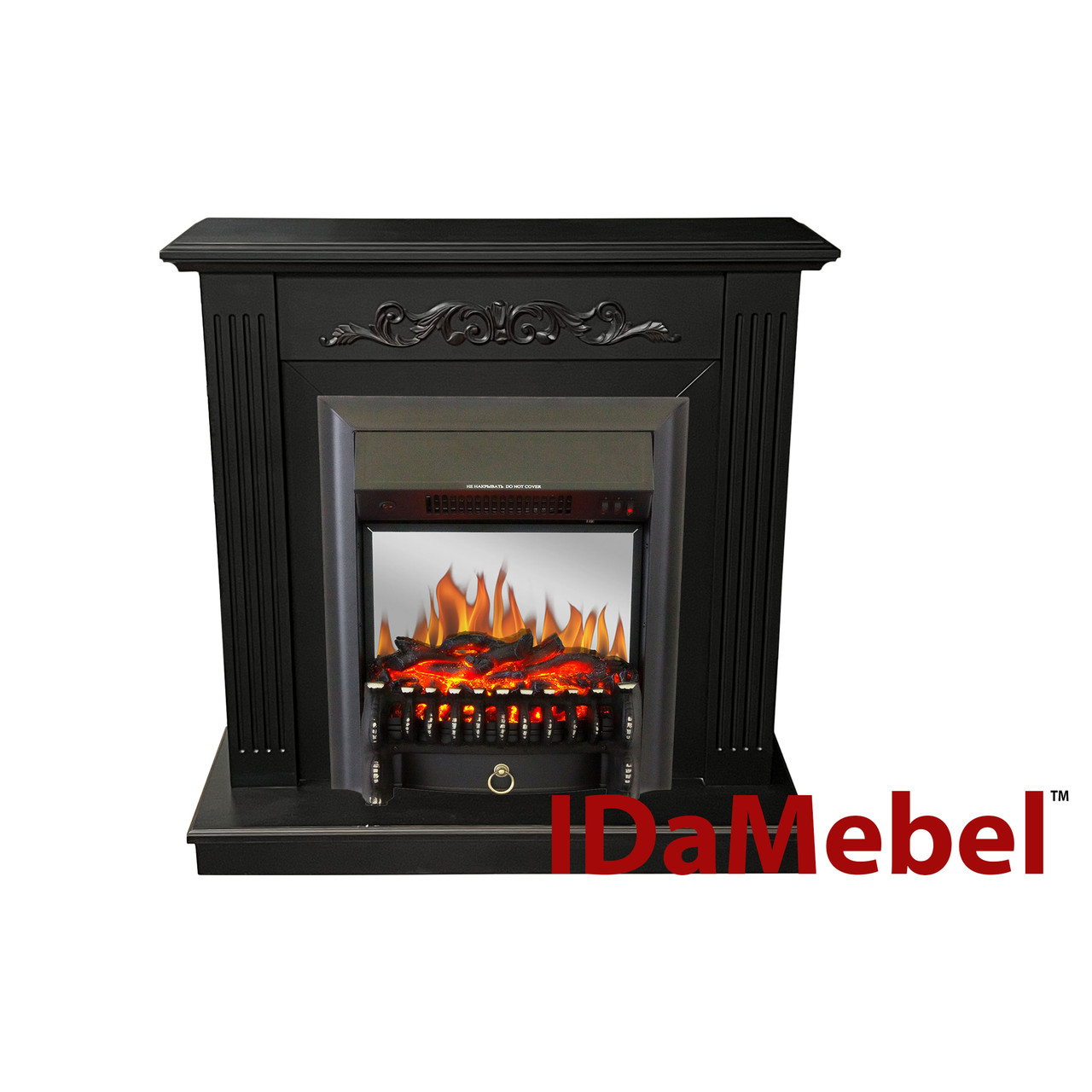 Камінокомплект IDaMebel Elaine темний шоколад Fobos Black