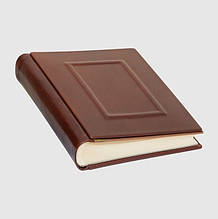 Сімейний фотоальбом класичний у шкіряній палітурці з натуральної шкіри з прошитими листами 30*24 см