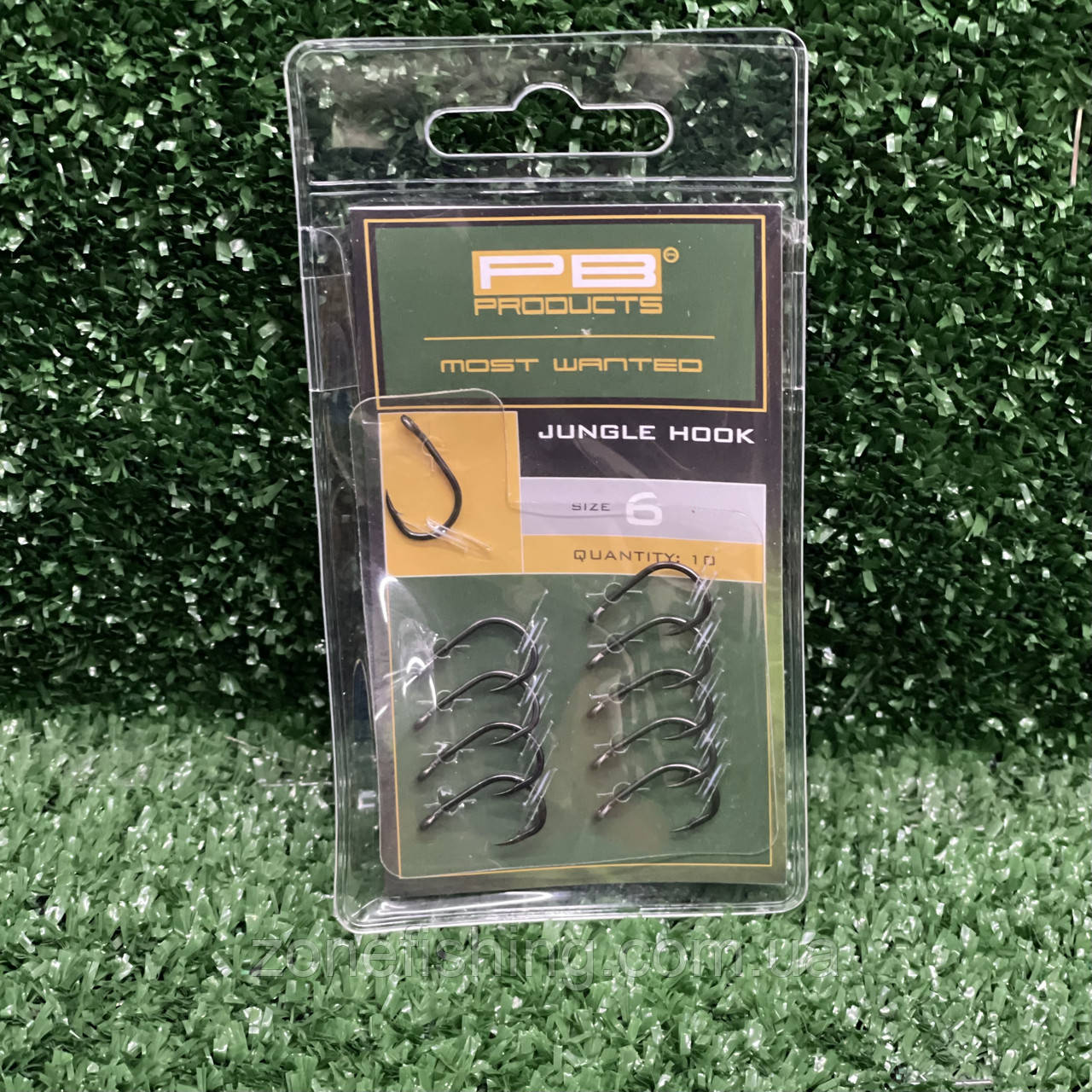 Коропові гачки PB Products Jungle Hook №6 (10шт) з тефлоновим покриттям (матові)