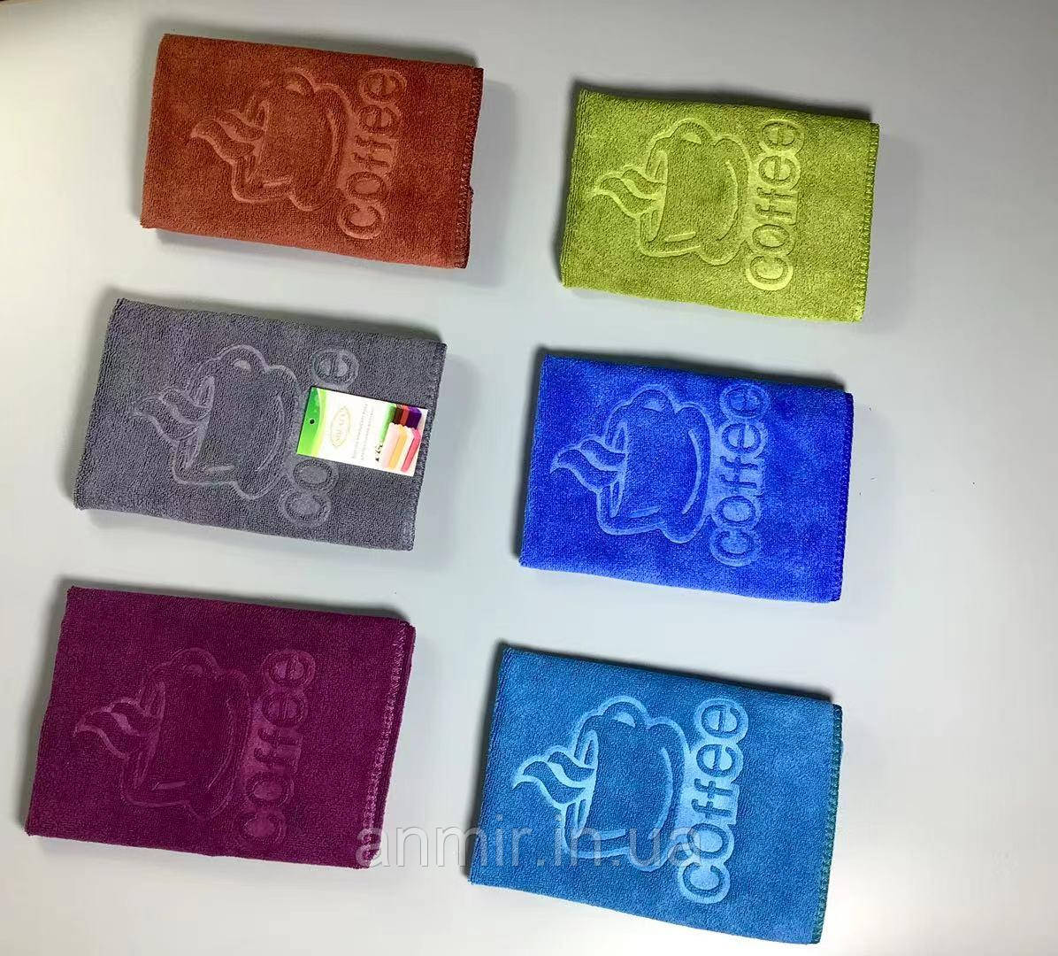 Рушник кухонний мікрофібра Coffee розмір 35х75 см, кольору міксом